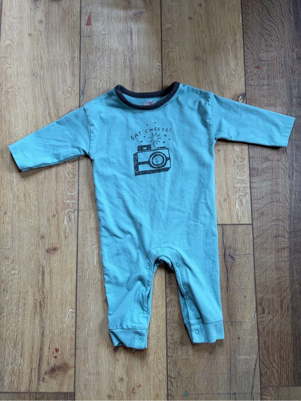 Cat & Jack Blue "Say Cheese" Camera Baby One-Piece